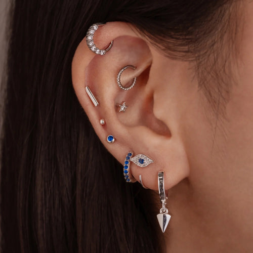 Sapphire Pave Huggie Hoop Earrings
