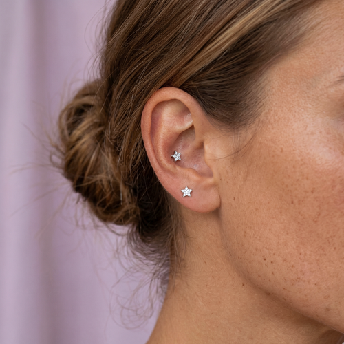 Little Pave Star Flatback Earring