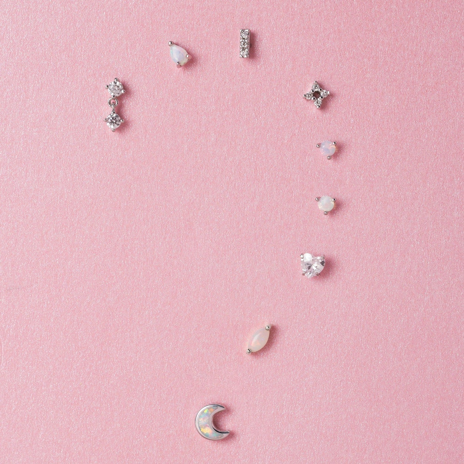 Color:White Gold
Post Length:6.5mm
Post Length:5mm
Post Length:8mm