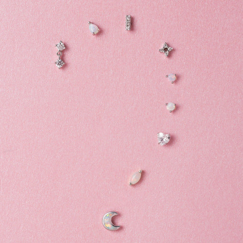 Color:White Gold
Post Length:6.5mm
Post Length:5mm
Post Length:8mm