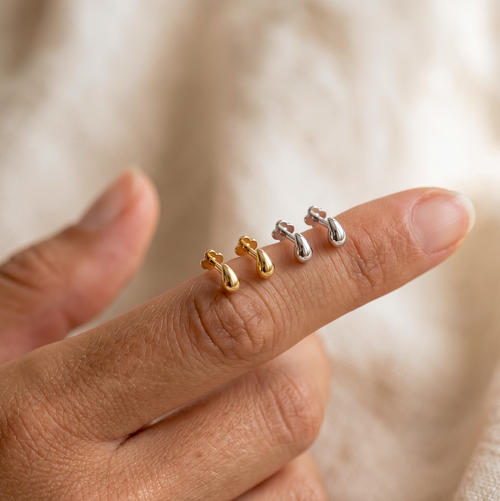 Melted Teardrop Flatback Earring