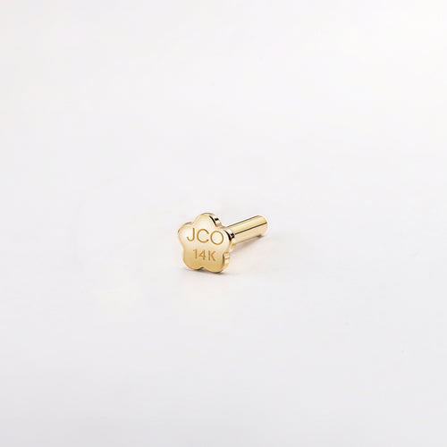 14K ソリッドゴールド パヴェ ラディアントムーン フラットバック イヤリング