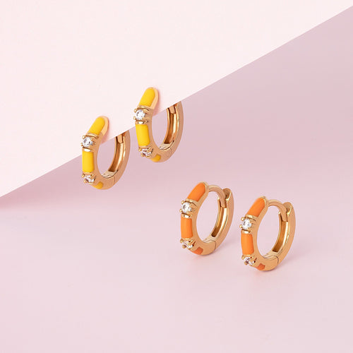 Sitron Gul CZ Huggie Hoop