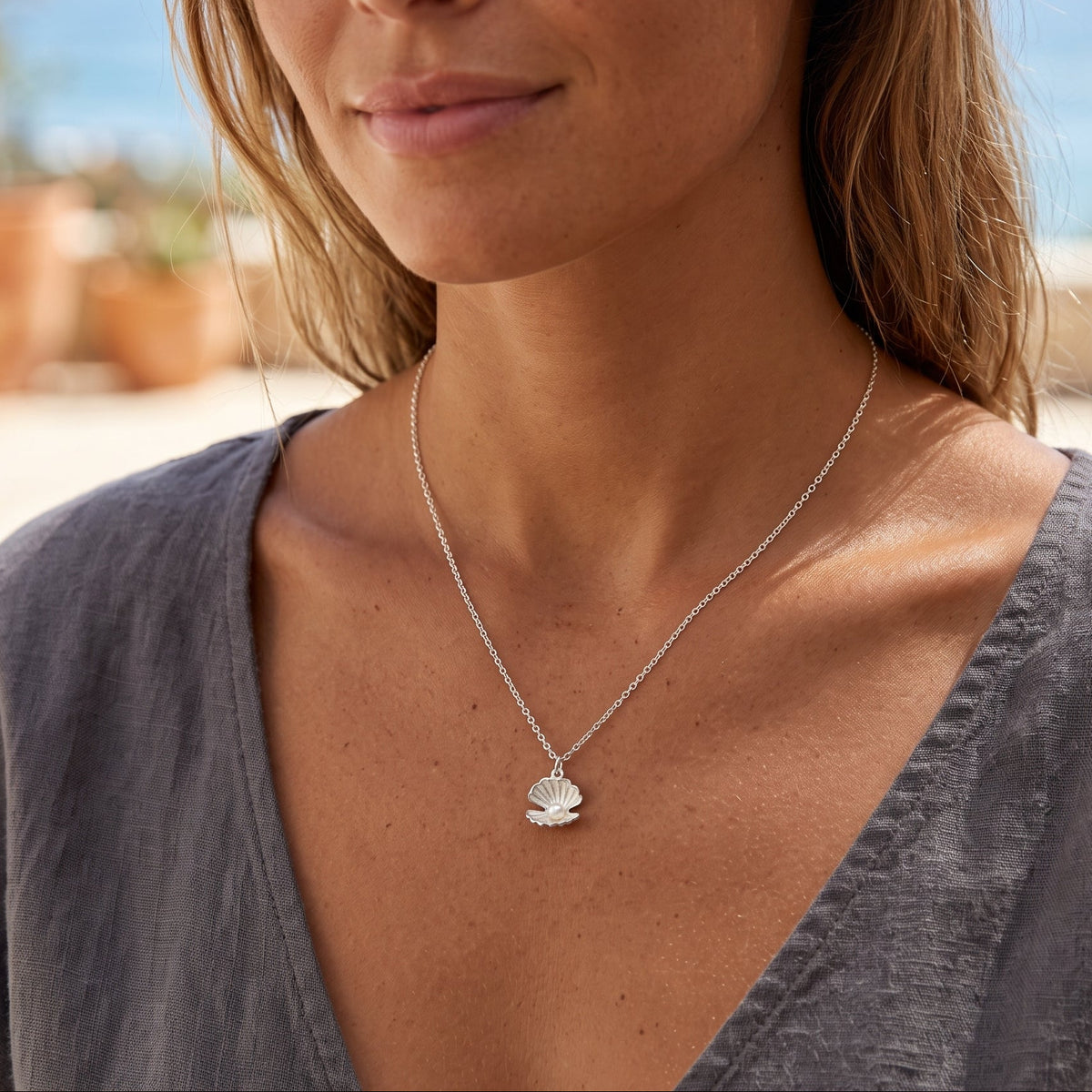 Collier de coquille de palourde