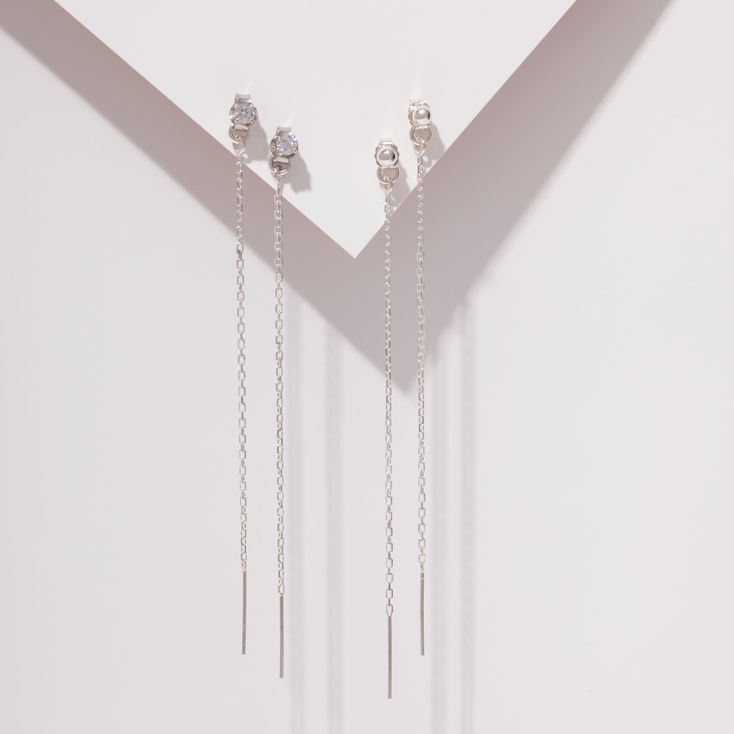 Glitrende CZ Thread Ear Jacket