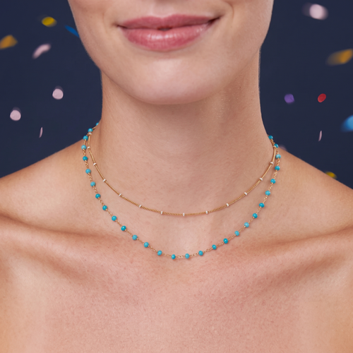 Turkos rosenkranshalsband