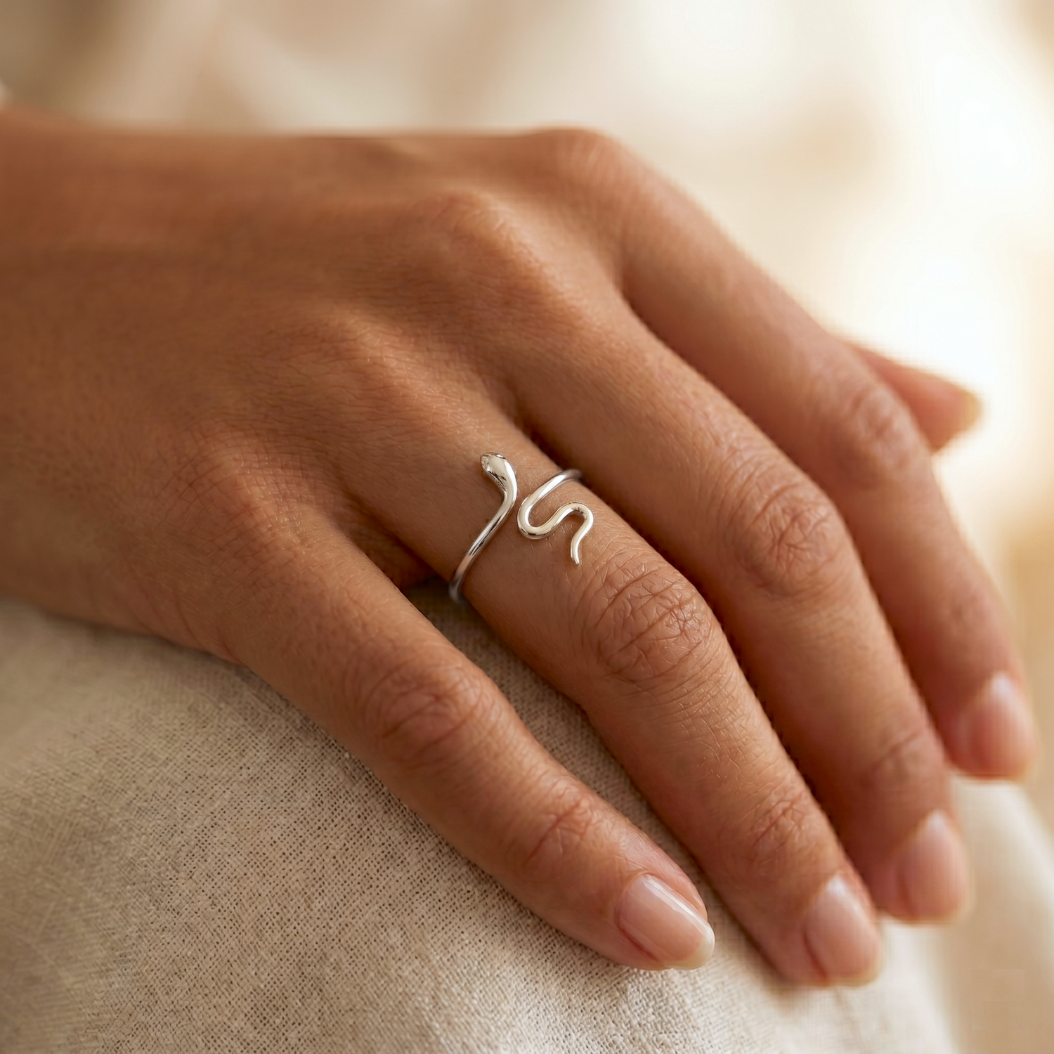 Slange Glider Ring Sølv