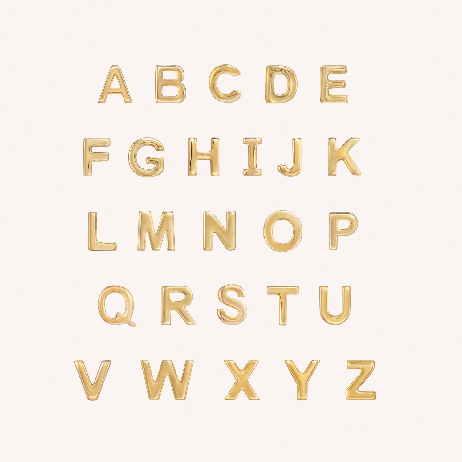 14K Solid Gold Mini Alphabet Flatback Earring