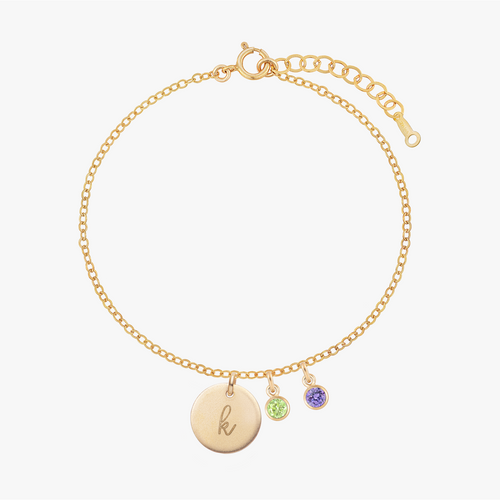 Personalized Birthstones Crystal Disc Bracelet