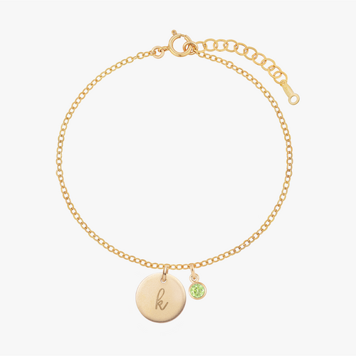 Personalized Birthstones Crystal Disc Bracelet