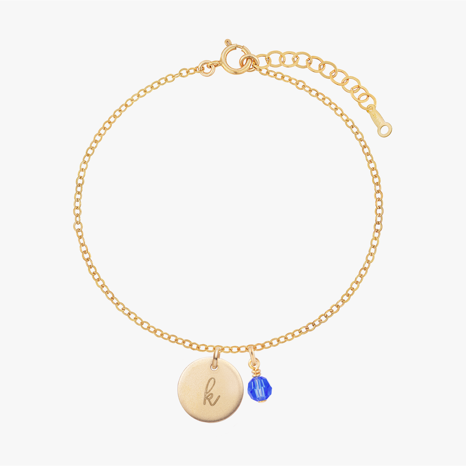 Personlig fødselsstein krystallskive armbånd