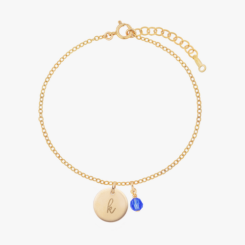 Personalized Birthstones Crystal Disc Bracelet