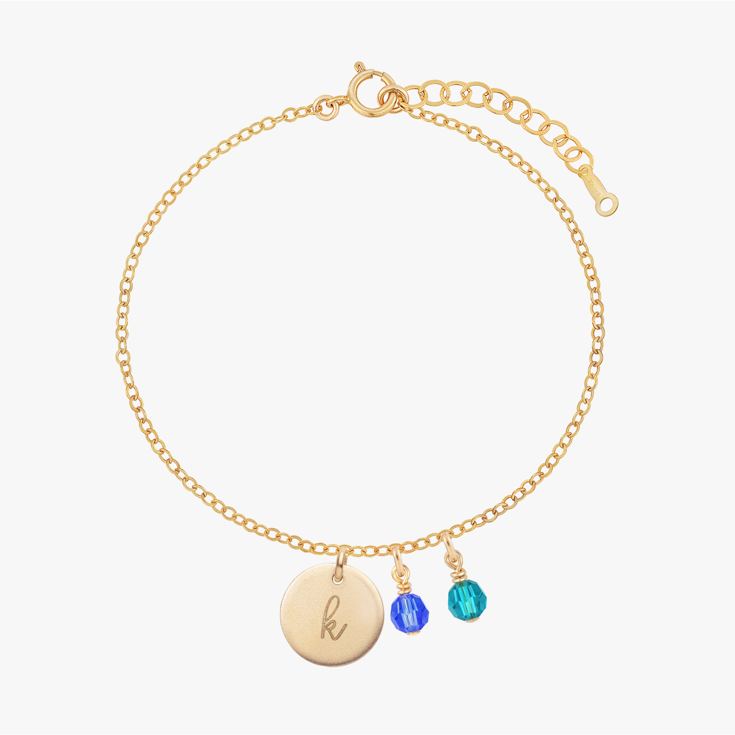 Personlig fødselsstein krystallskive armbånd