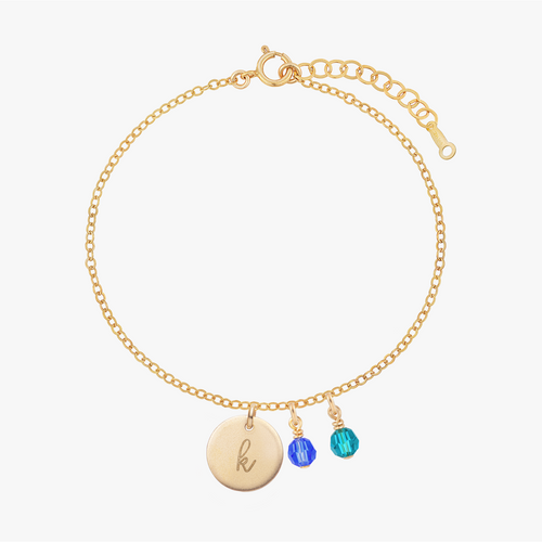 Personalized Birthstones Crystal Disc Bracelet