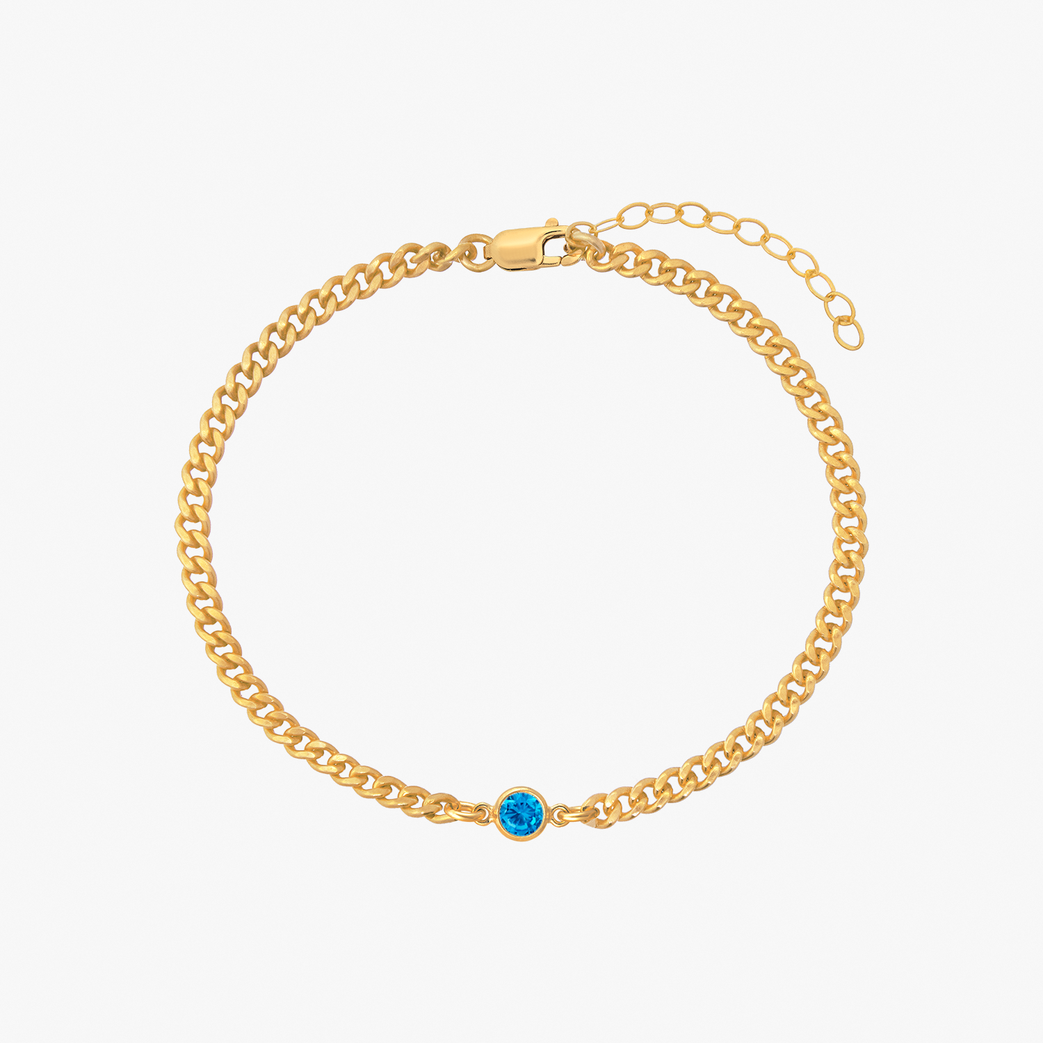 Bracciale con catena curb e castone