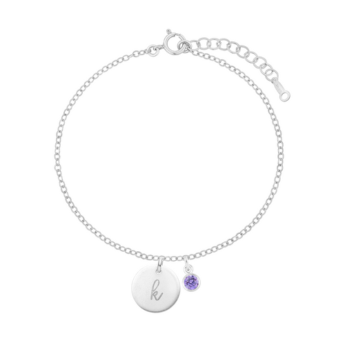 Personalized Birthstones Crystal Disc Bracelet
