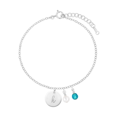 Personalized Birthstones Crystal Disc Bracelet