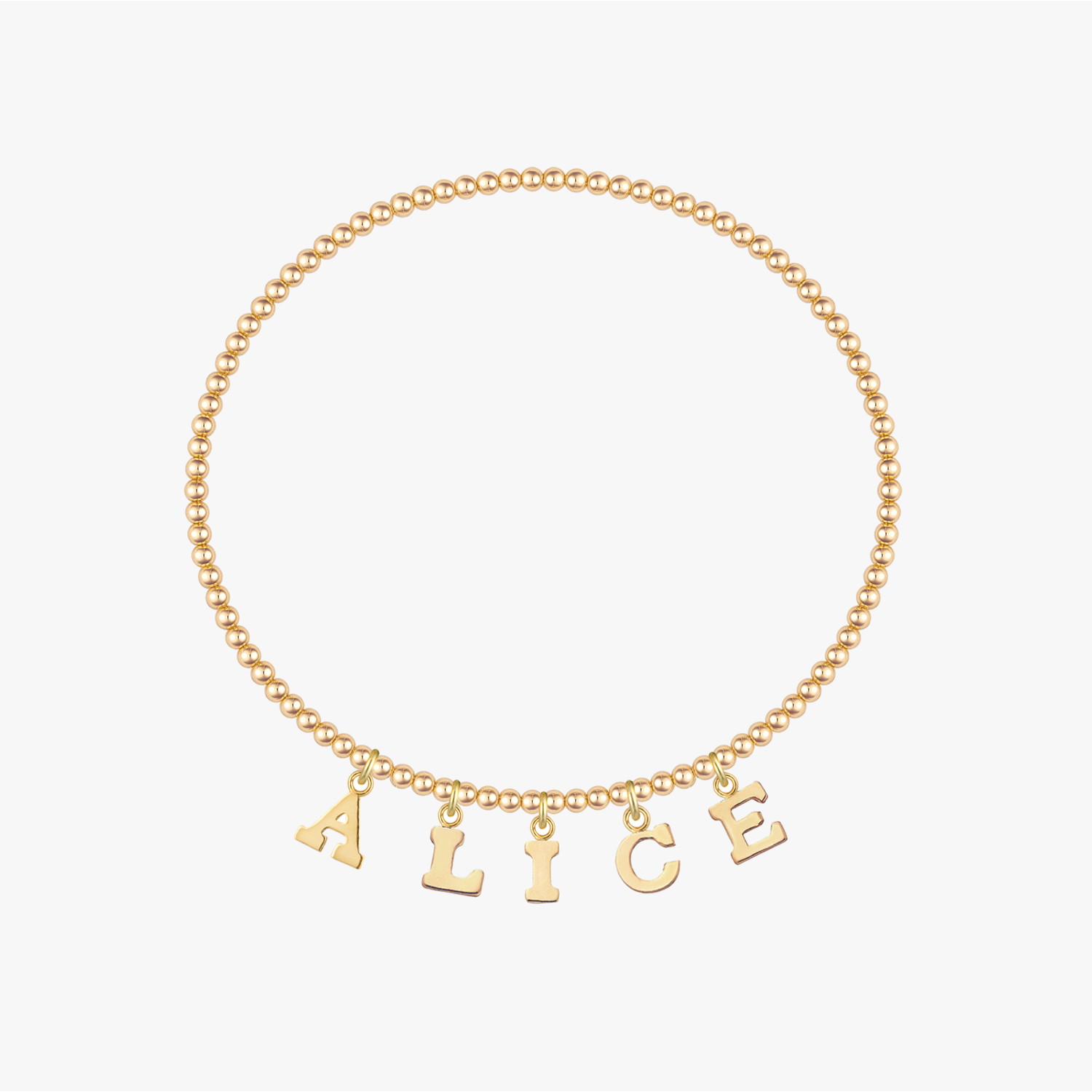 Braccialetto con perline personalizzato a forma di lettera