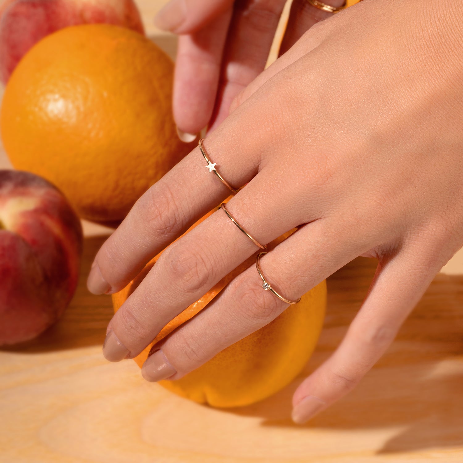 Anello Mini Stella in Oro Massiccio 14K