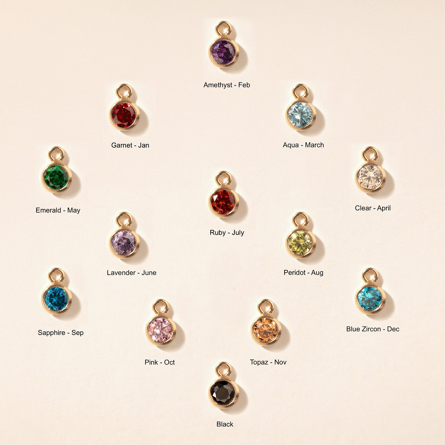 Personalised Birthstones Bezel Disc Bracelet
