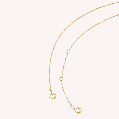 14K Solid Gold Opal Crescent Moon Necklace