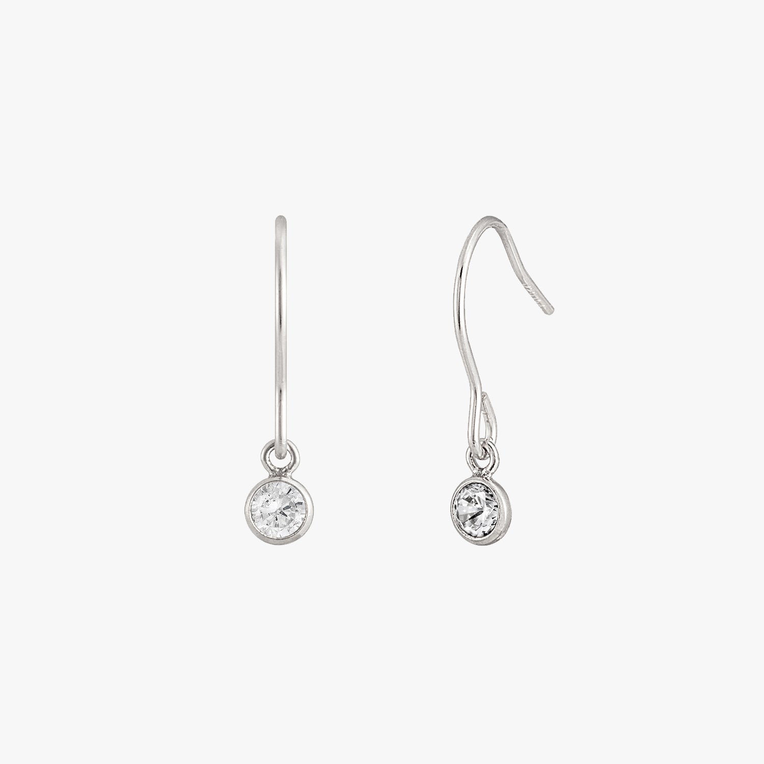 Little Bezel Drop Earrings