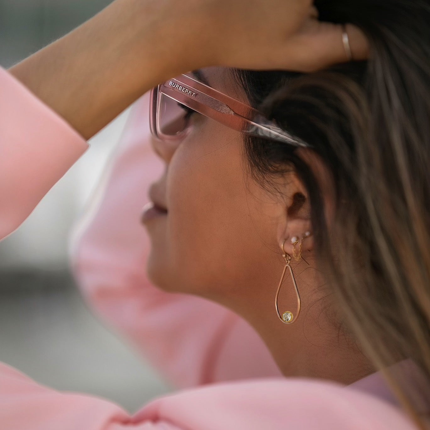 Orecchini a goccia aperta CZ