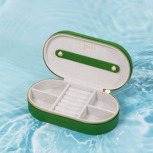 Océan Leather Mini Oval Jewelry Box