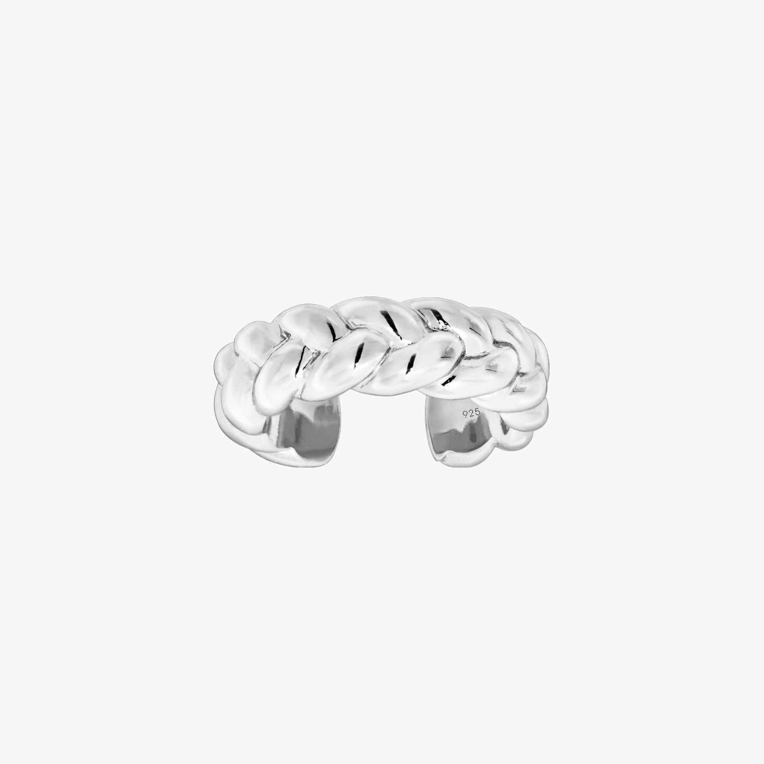 Braided Silver Ear Cuff