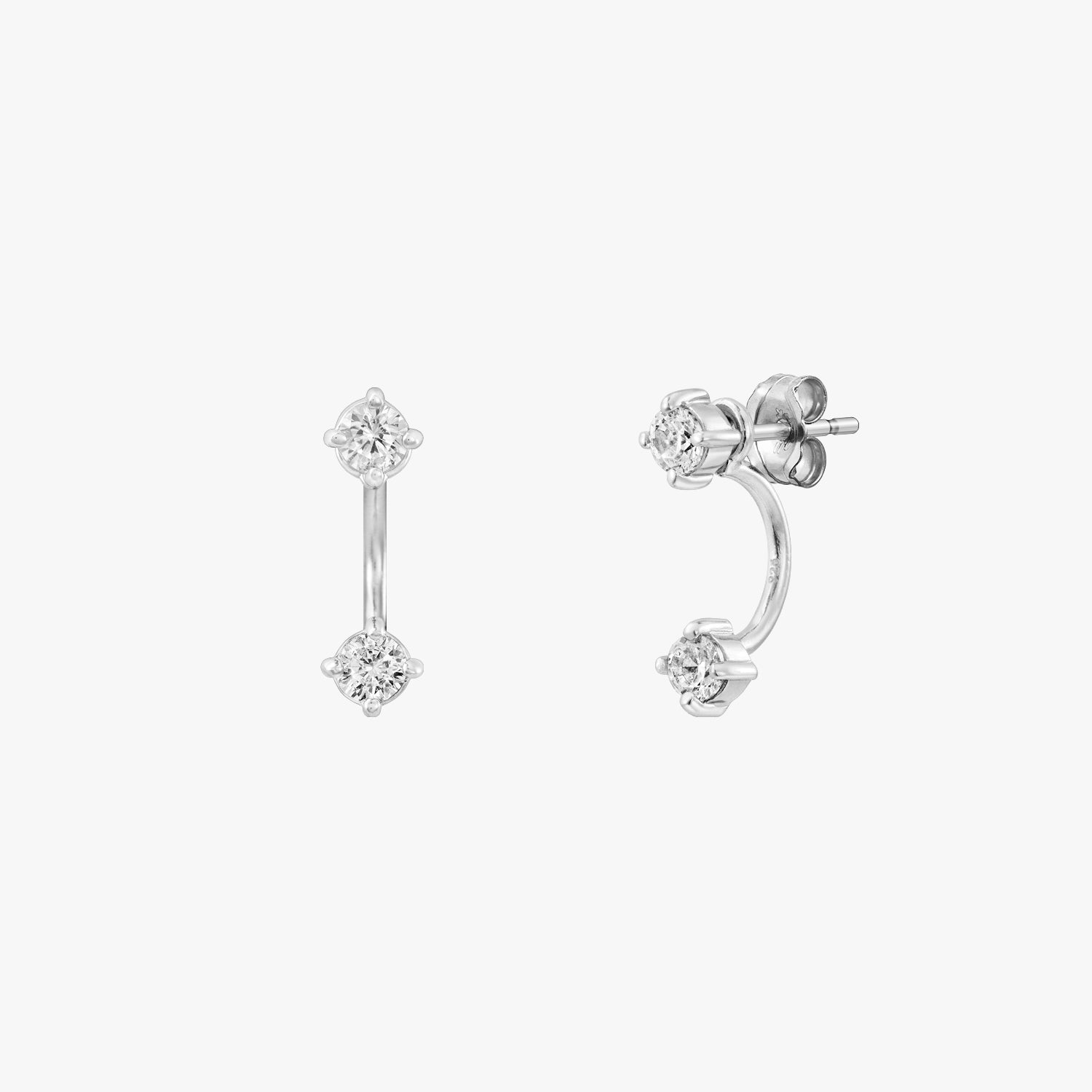 Sterling Silver Bar Ear Jacket Stud Earrings – Silver Scene