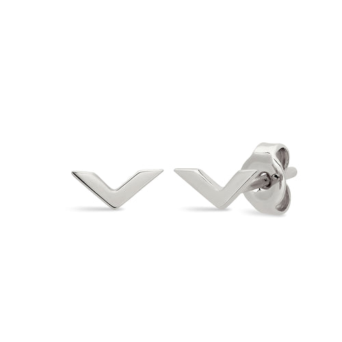 Louis Vuitton V Essential V Stud Earrings, Silver