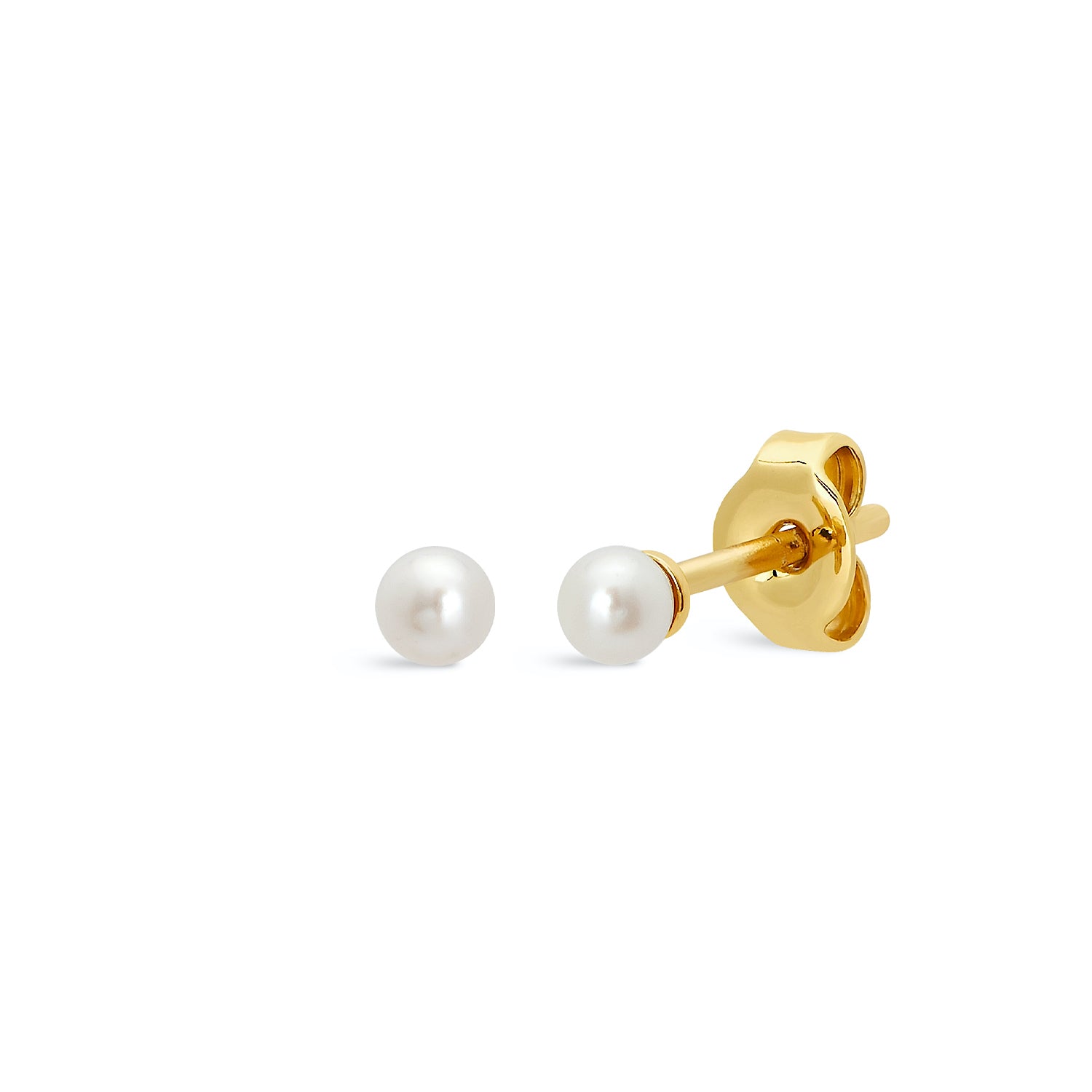 J&CO Jewellery Baby Pearl Stud Earrings Gold