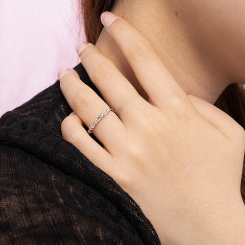 Cluster Baguette Ring Silver