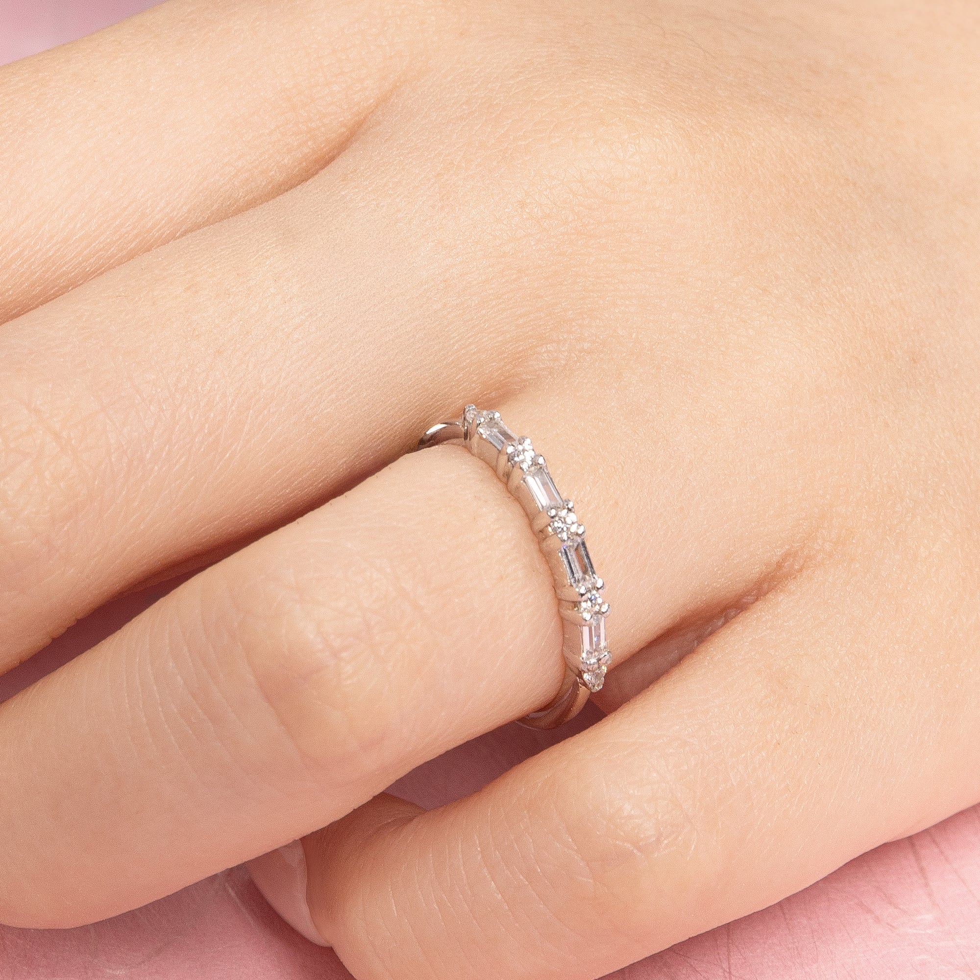 Cluster Baguette Ring Zilver