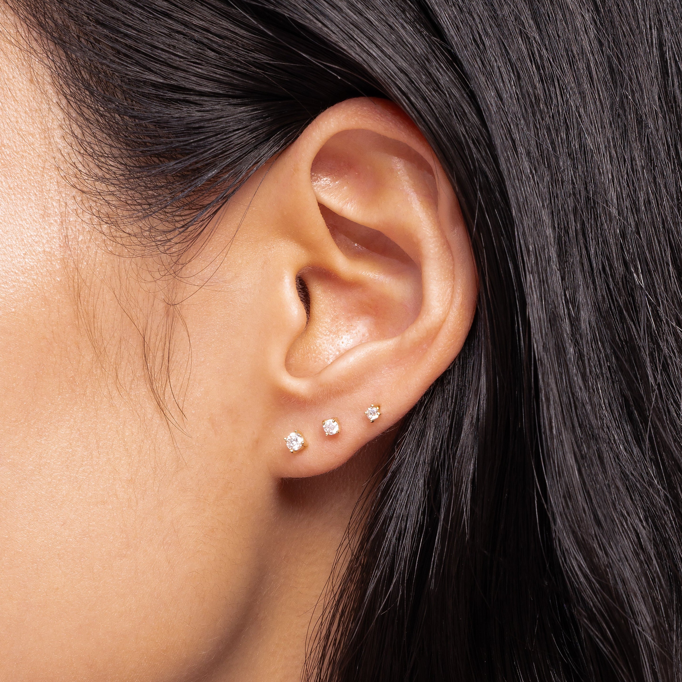 14Kソリッドゴールドクロススタッドイヤリング – J&CO Jewellery