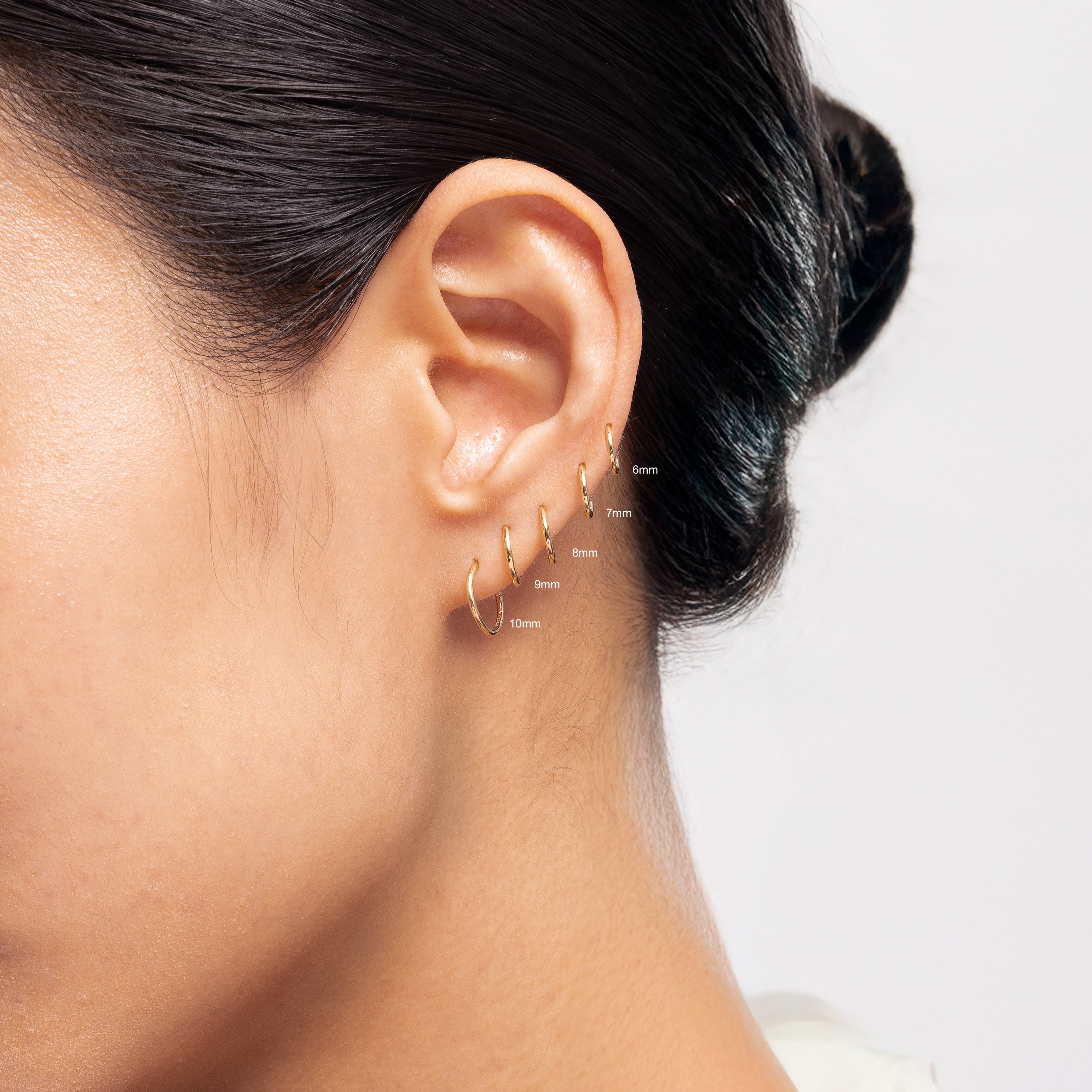 14K Solid Gold Baby Clicker Hoop 6mm – J&CO Jewellery