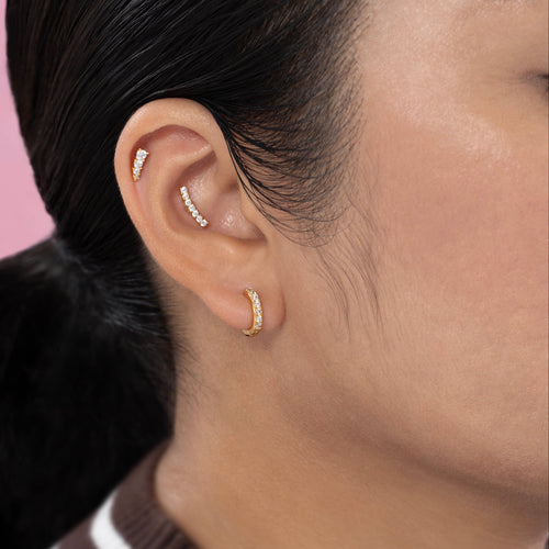 Gradient CZ Threaded Labret Earring