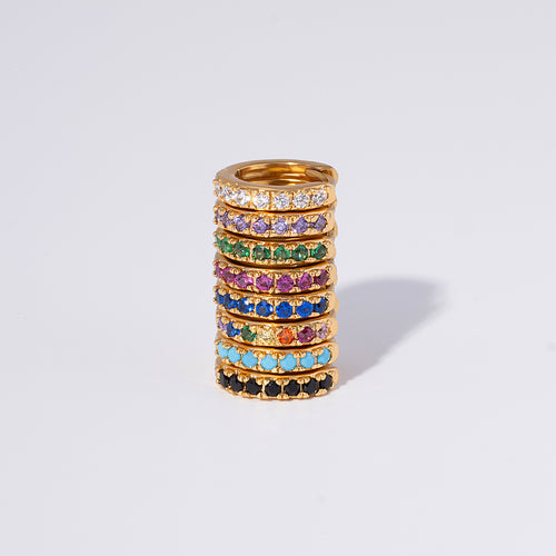 Pave Huggie Hoop Earrings