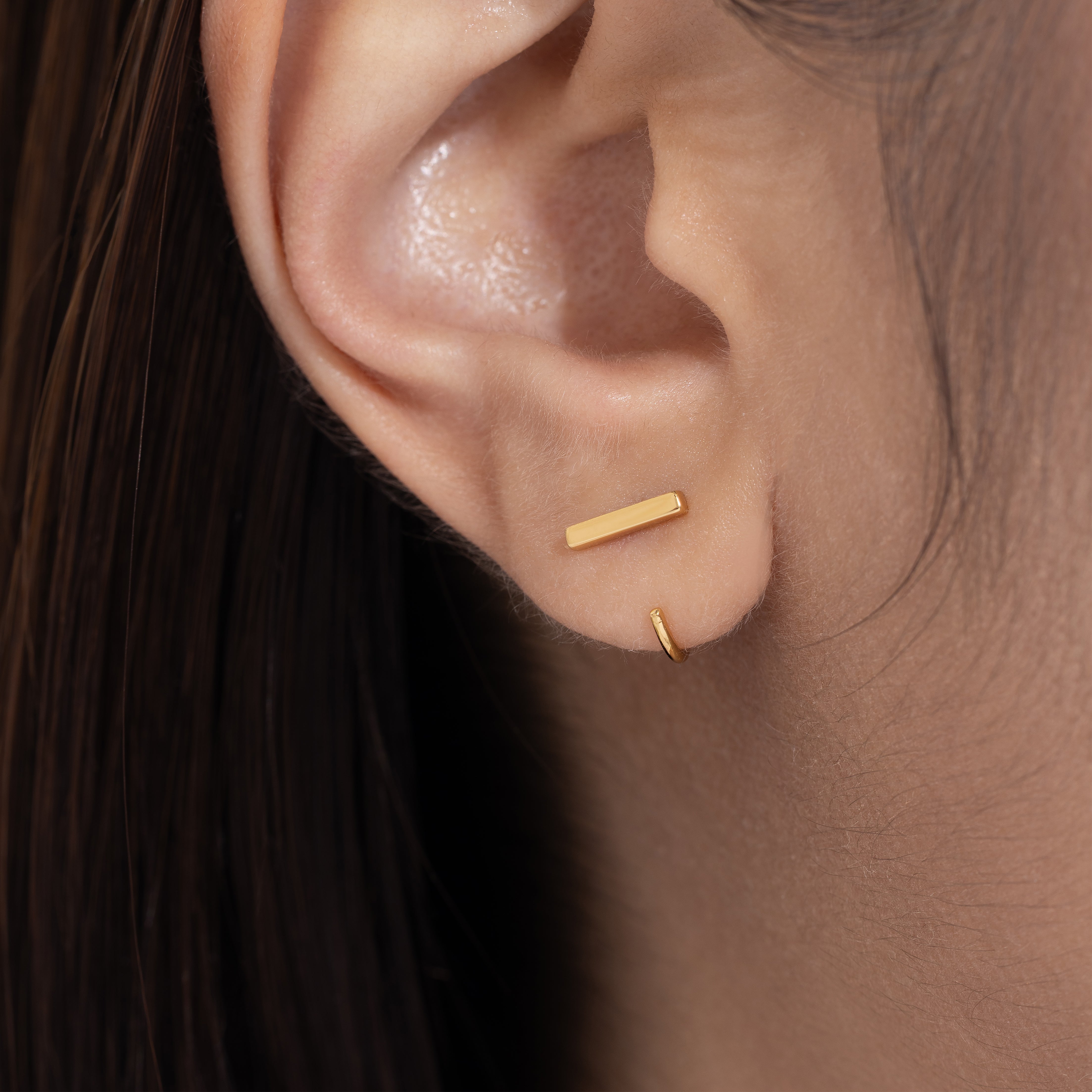 Bar Open Huggies Earrings – J&CO Jewellery
