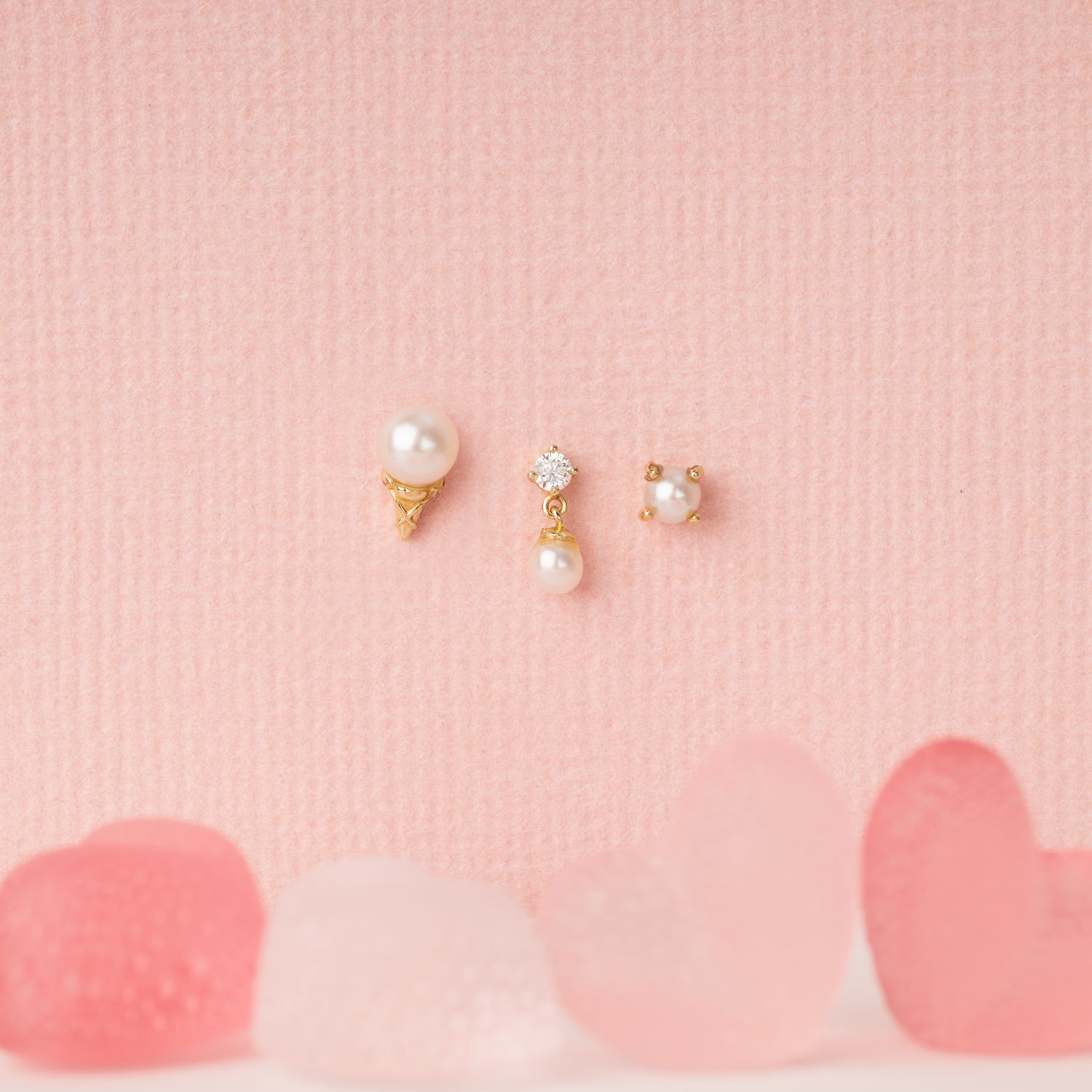 Pendiente Flatback de Cono de Helado con Perla de Agua Dulce en Oro Macizo de 14K