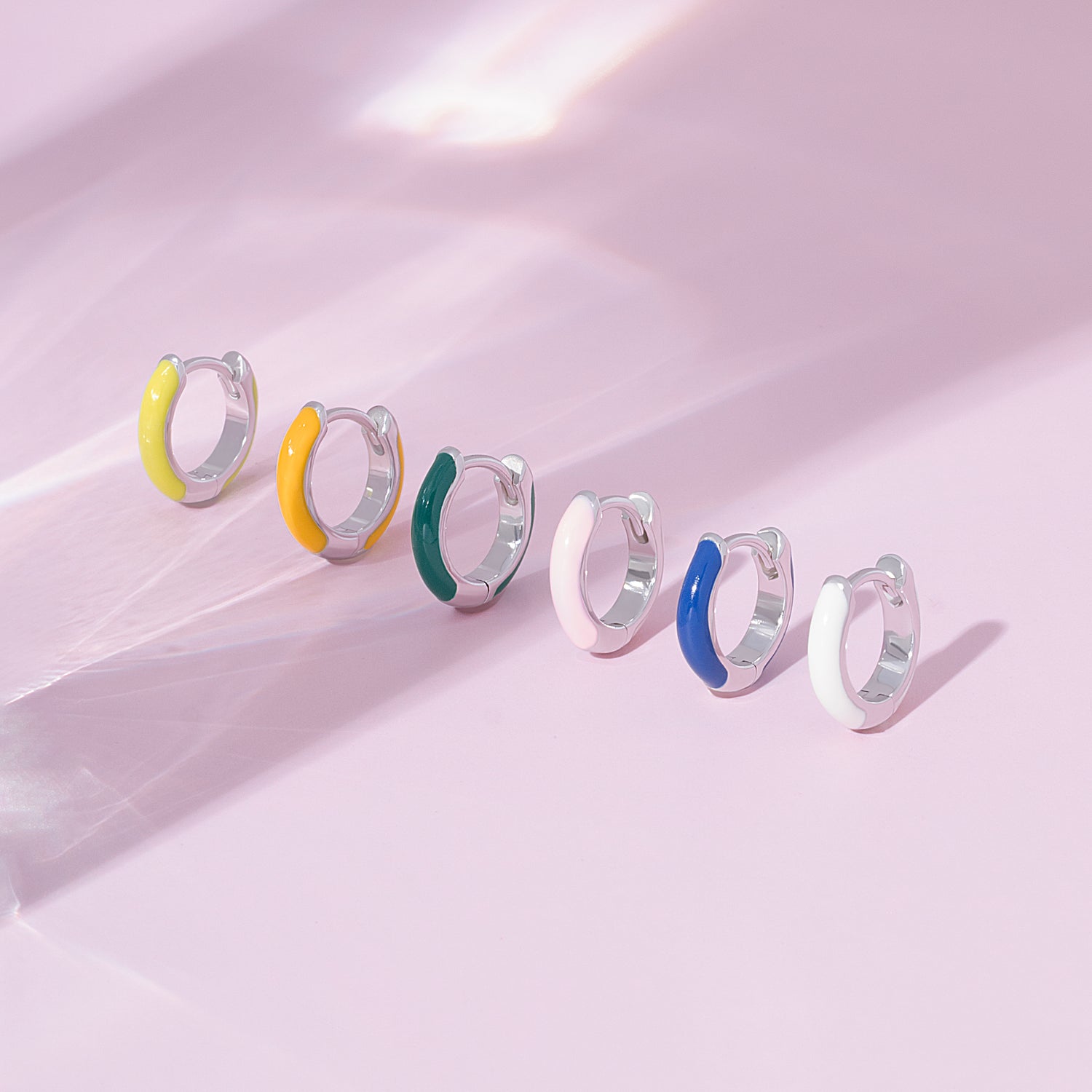 Bride Pink Huggie Hoop