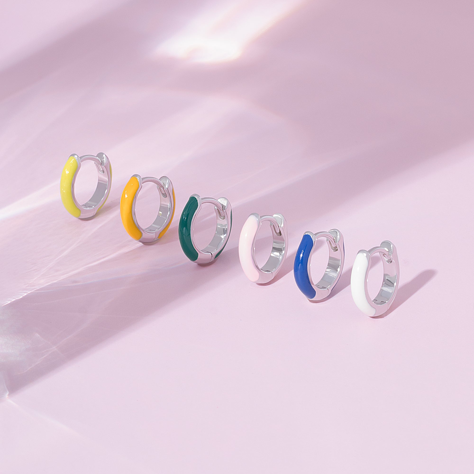 Bride Pink Huggie Hoop