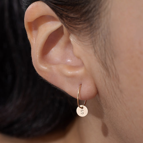 Personalized Dainty Mini Initials Hoop Earrings
