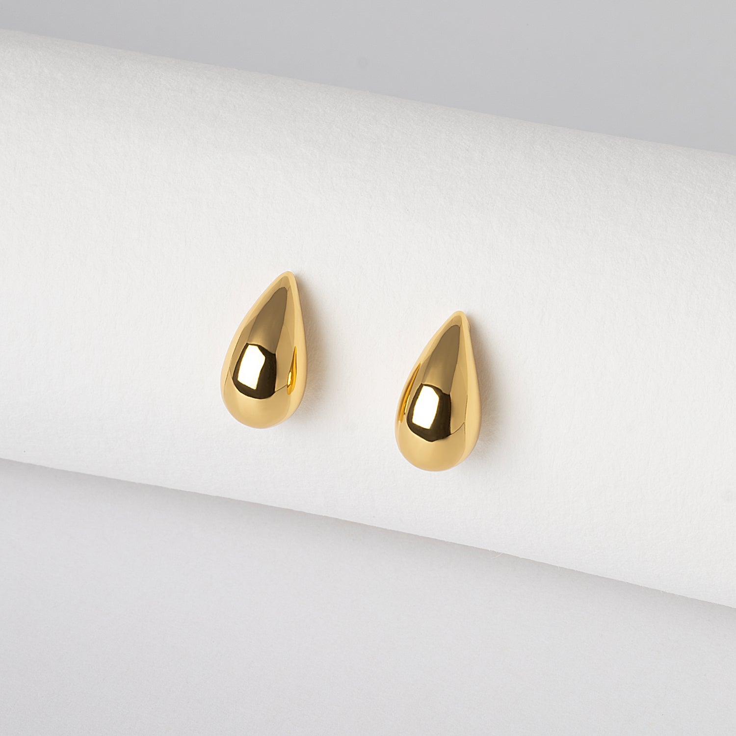Organic Teardrop Stud Earrings