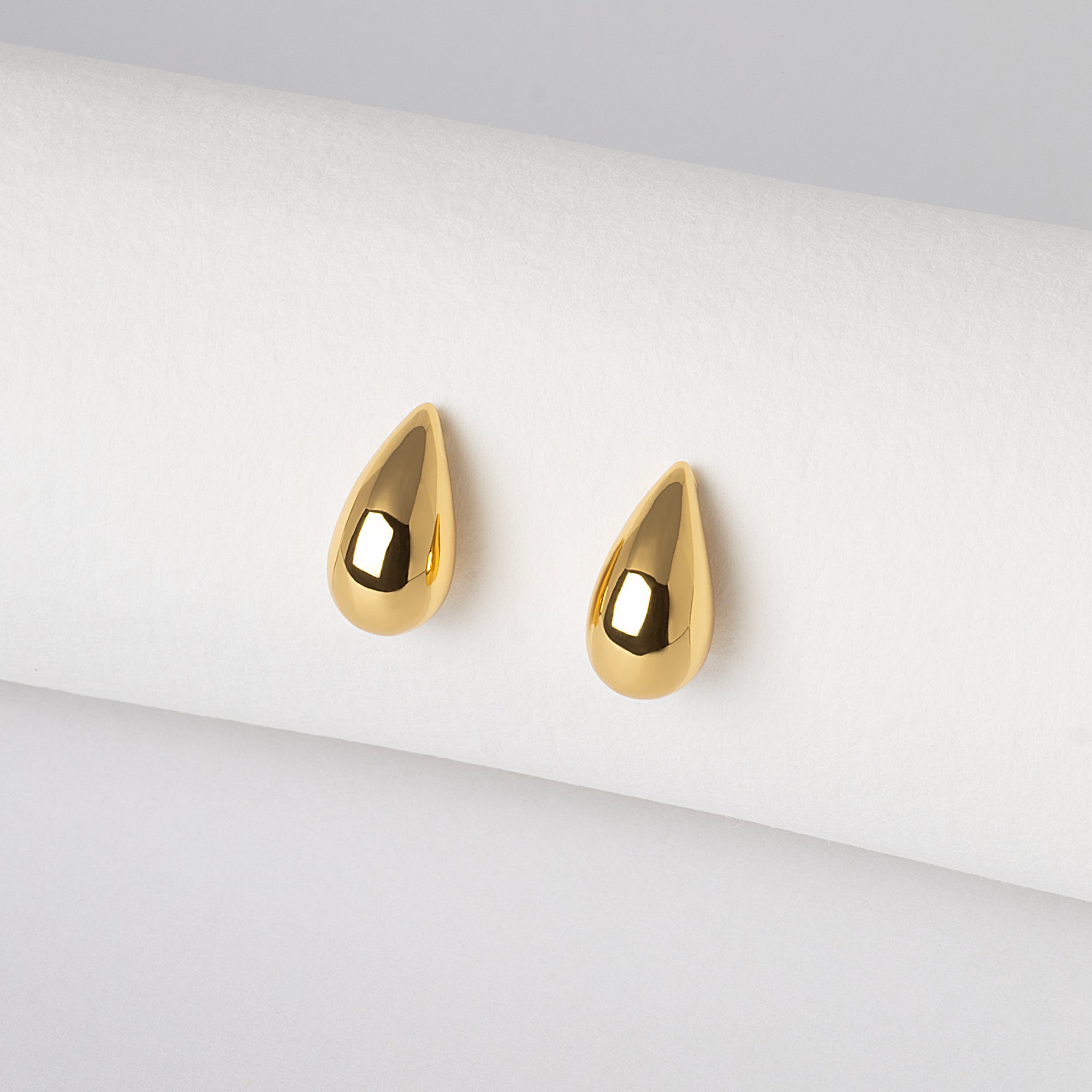 Organic Teardrop Stud Earrings