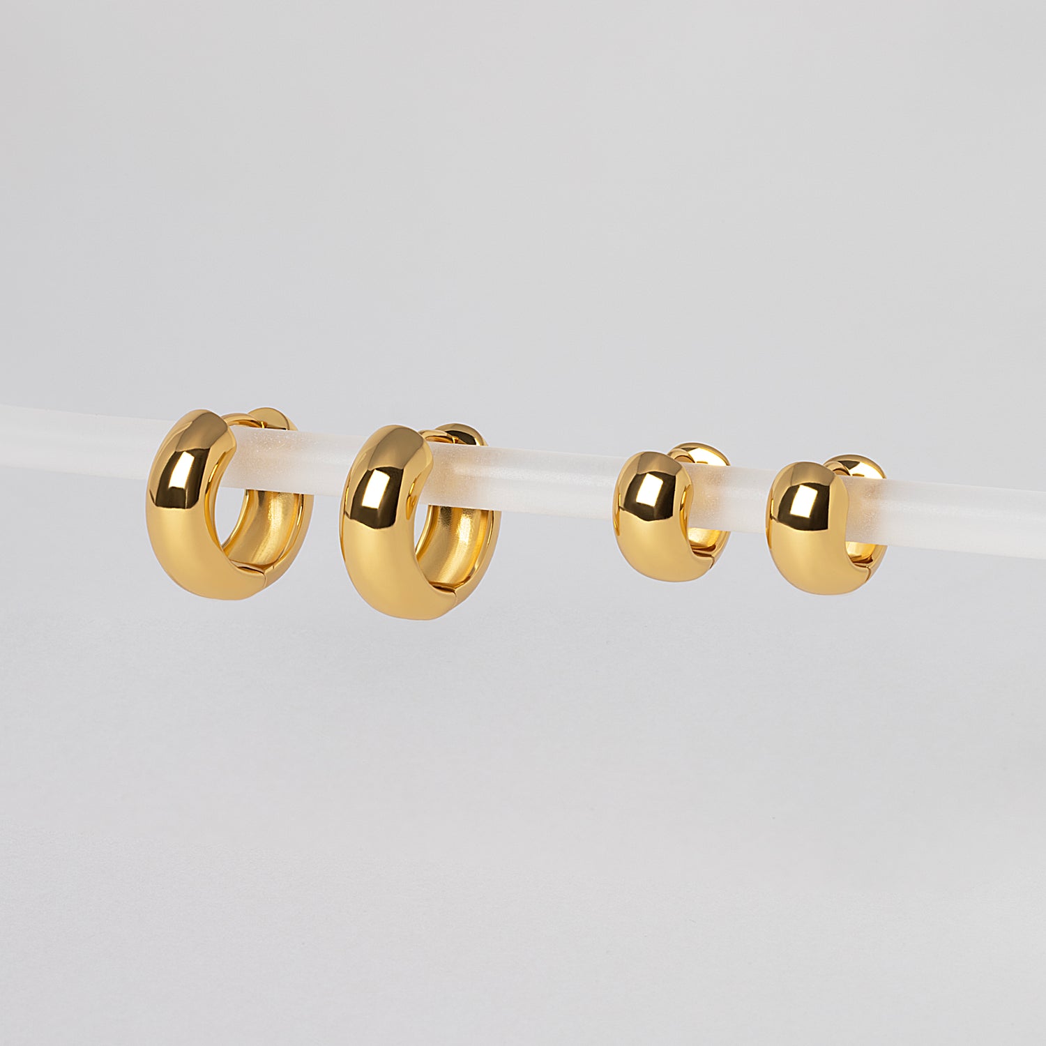 Chunky Medium Huggie Hoop Earrings