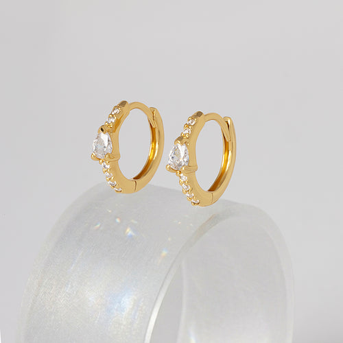 Pave Teardrop Hoop Earrings