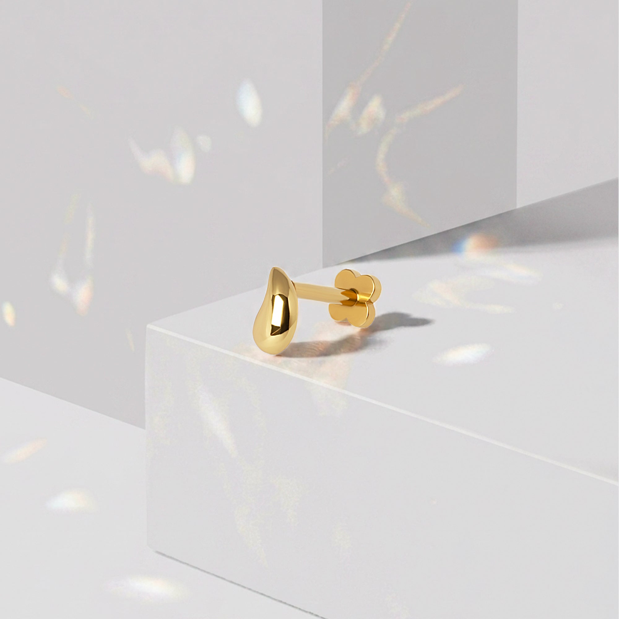 Melted Teardrop Flatback Earring