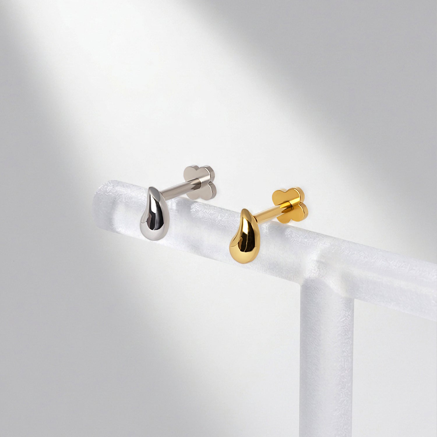 Melted Teardrop Flatback Earring