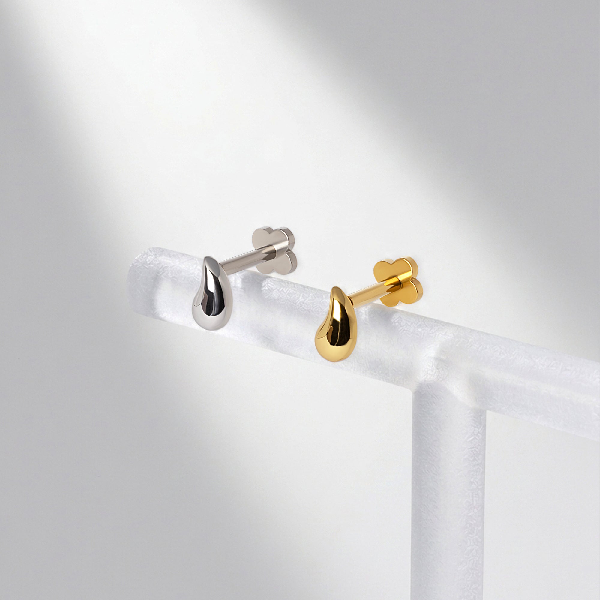Melted Teardrop Flatback Earring